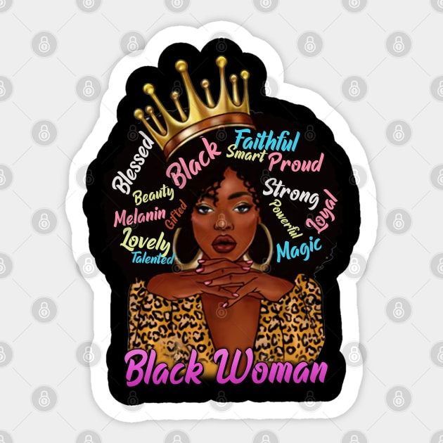 Black Woman, African American Woman, Black Mom Magic, Black Girl Magic Sticker by UrbanLifeApparel